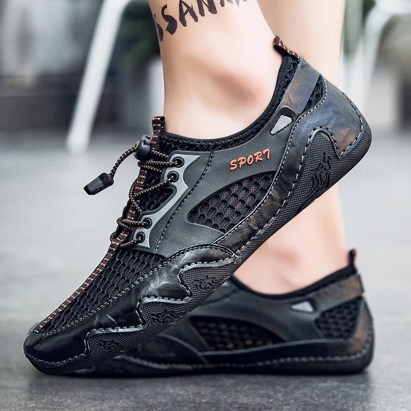 Mens Mountain Trekking Shoes Man Outdoor Athletic Shoes Men Wearable Sports Upstream Shoes for Men Light Elastic Brand Trainers