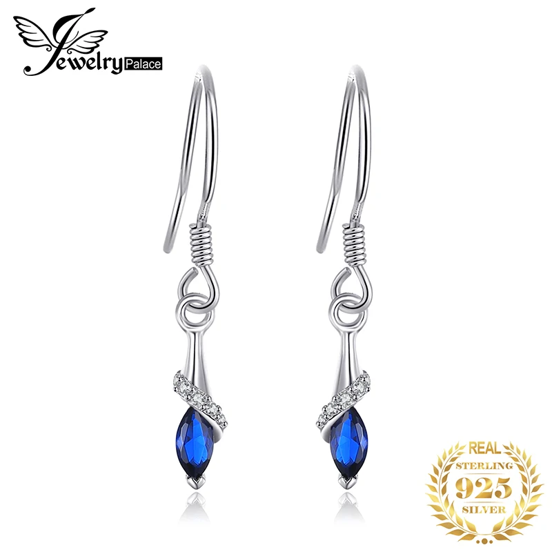 Jewelrypalace изысканный 0.36ct маркиза создан синий шпинель серьги 925 стерлингов