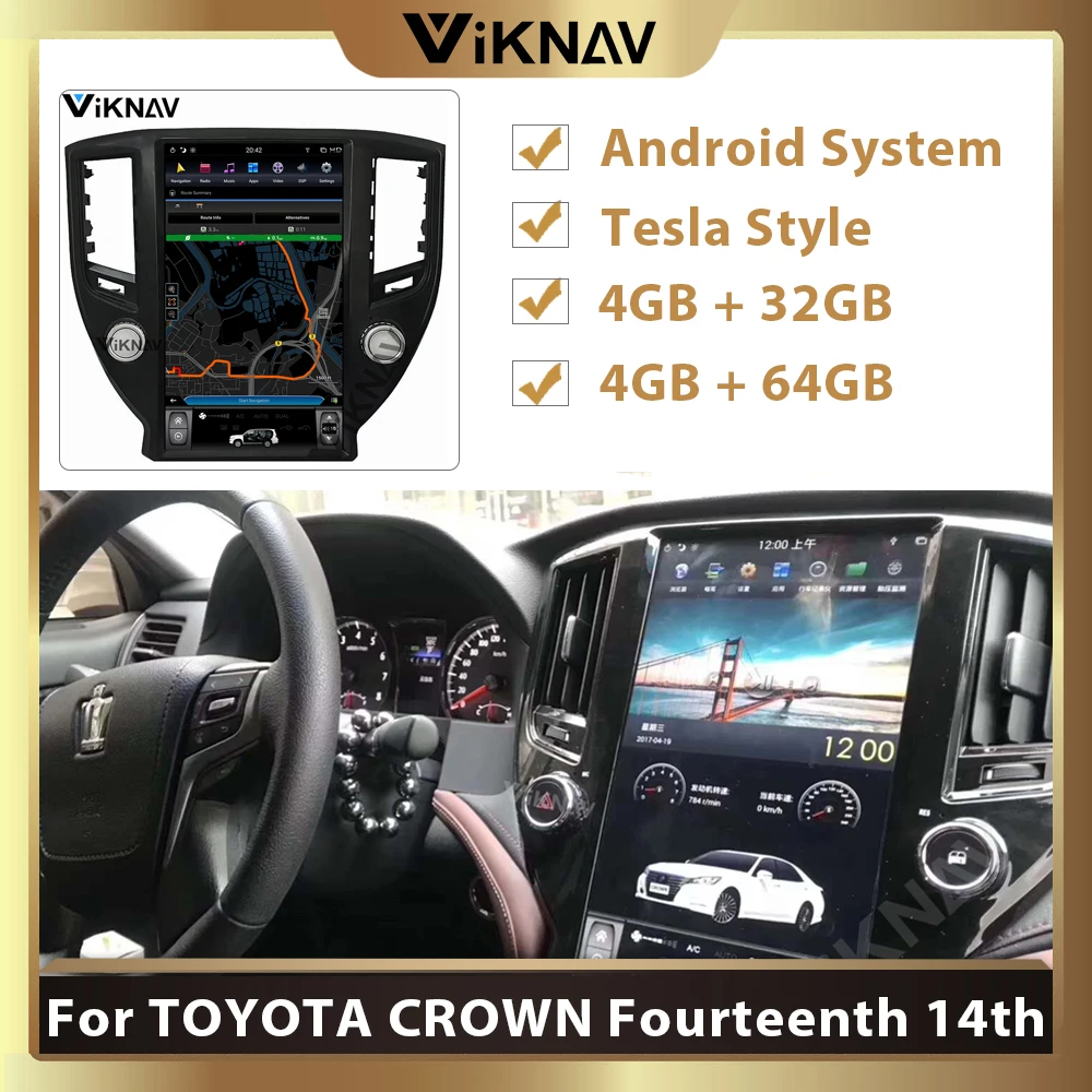 

Автомобильный навигатор, Видео Стерео 13,6 дюймов для-TOYOTA CROWN четырнадцатый 14-й Автомобильный мультимедийный плеер Радио автомобильный радиоприемник с навигацией GPS