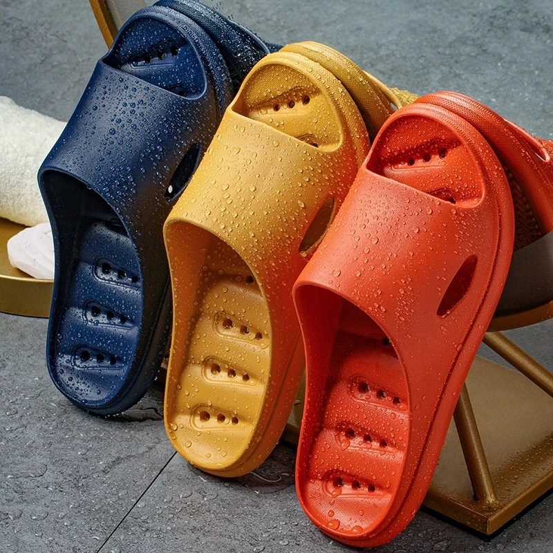 

Household Leak Slippers Summer Hollow Soft Only Non-slip Platform Bathroom Slippers