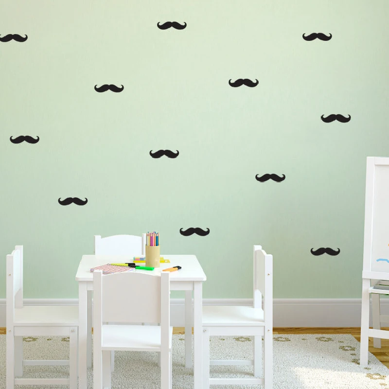 60 шт Черный Усы виниловые наклейки на стену для детей игровая комната