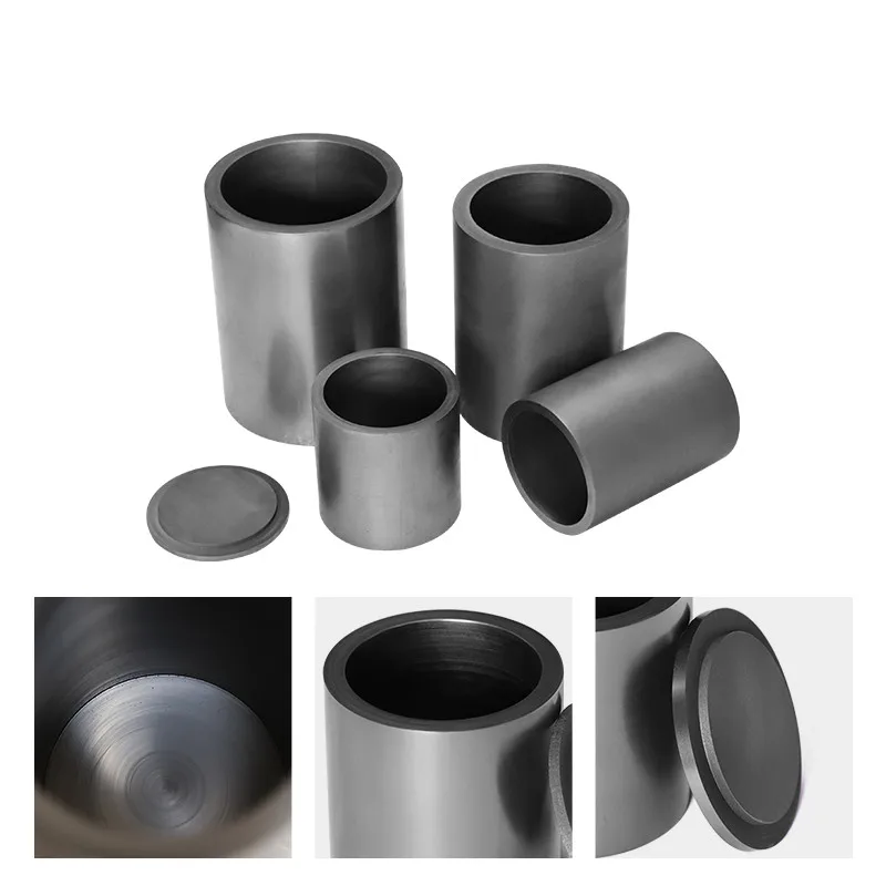 Высокочистый графитовый плавильный тигель с крышкой 85 мл для серебра и черного