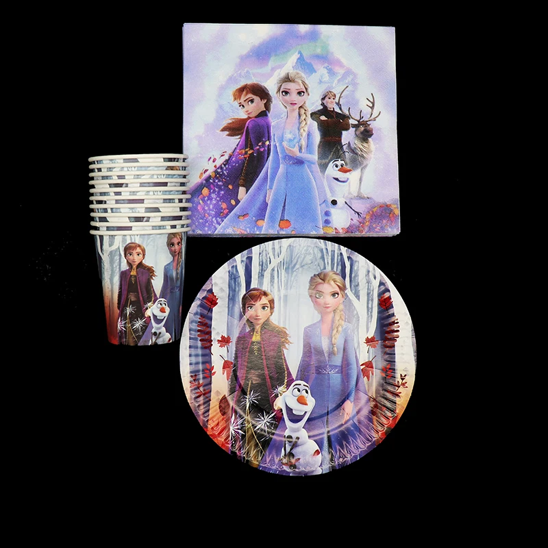 60 шт./лот Замороженные 2 одноразовые вечерние столовые приборы тарелки чашки