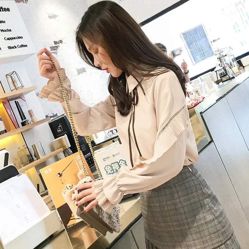 Женский топ осень 2020 новинка рубашка с длинным рукавом женский корейский джемпер