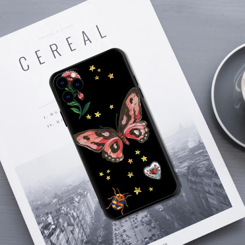 retro skull soft case for iphone 13 12 11 pro max mini 7 8 6 6s plus xr x xs max se phone cover fashion flower daisy fundas capa free global shipping