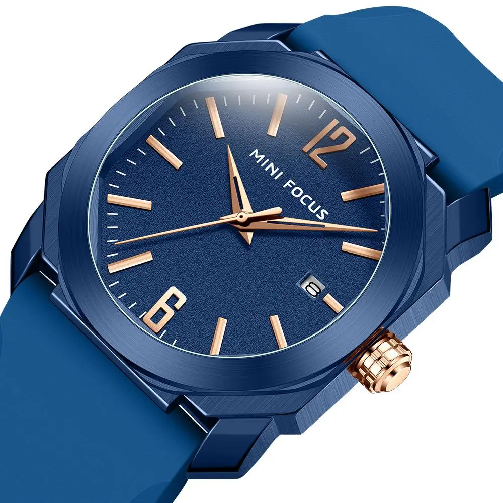 

New Creative Fashion Sports Watch Fashion Simple Men's Watch Japanese Movement Waterproof Calendar Silicone Band Men's Watch