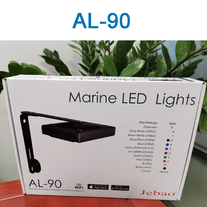 

Jebao Marine Led Aquarium Light WIFI Full Spectrum Coral Reef Fish Tank Marine Aquarium Light Lighting Marine Aquarium AL-90