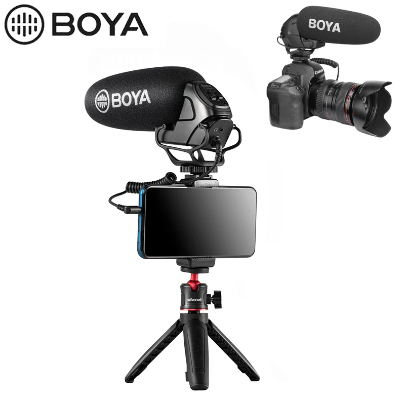 

BOYA BY-3030/3031 Super-Cardioid Condenser Shotgun Microphone Interview Capacitive Video Mic for Iphone Smartphone DSLR Cameras