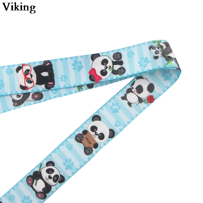 Шнурок G0326 с милым принтом панды для ключей держатель телефона рисунком из