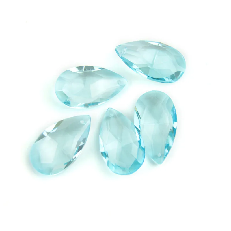 light aquamarine K9 38 мм Стеклянная кристальная Люстра хрустальные подвески в форме миндаля красивые призмы-кристаллы капли для ЧАСТИ висячей лампы - Цвет: light aquamarine