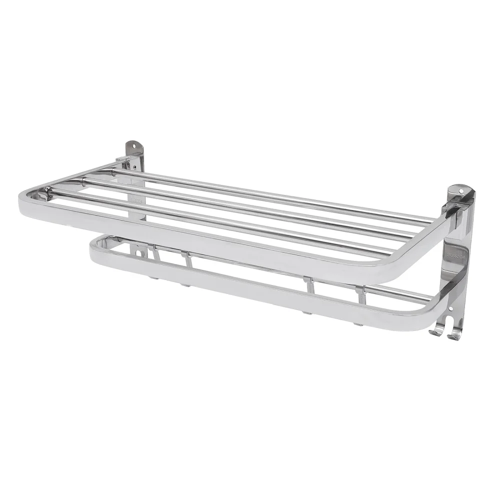 

1pc 50cm Foldable Storage Rack Self-adhesive Storage Baskets Wall-mounted Rack