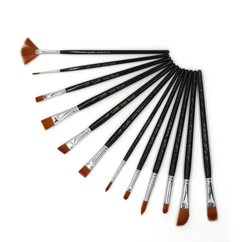 12 шт/партия разные Форма деревянный набор нейлоновых волосяных воды Цвет Краски