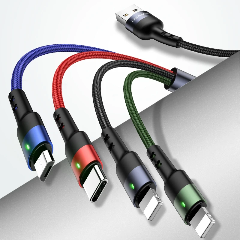USAMS 4 в 1 мульти usb зарядное устройство кабель для iPhone samsung huawei xiaomi зарядный кабель для lightning micro usb type c кабель Android - Цвет: IP IP Micro Type c