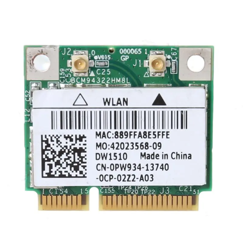 BCM94322HM8L BCM94322 двухдиапазонный 802.11a/b/g/n DW1510 Mini PCIE WiFi адаптер для карты|Сетевые карты|