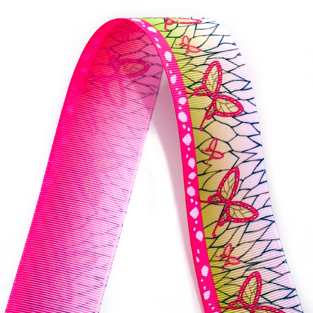 

Printed Cartoon Grosgrain Ribbon Kimetsu no Yaiba Anime Double-sided Butterfly For Hair Accessories Decoration 10yards