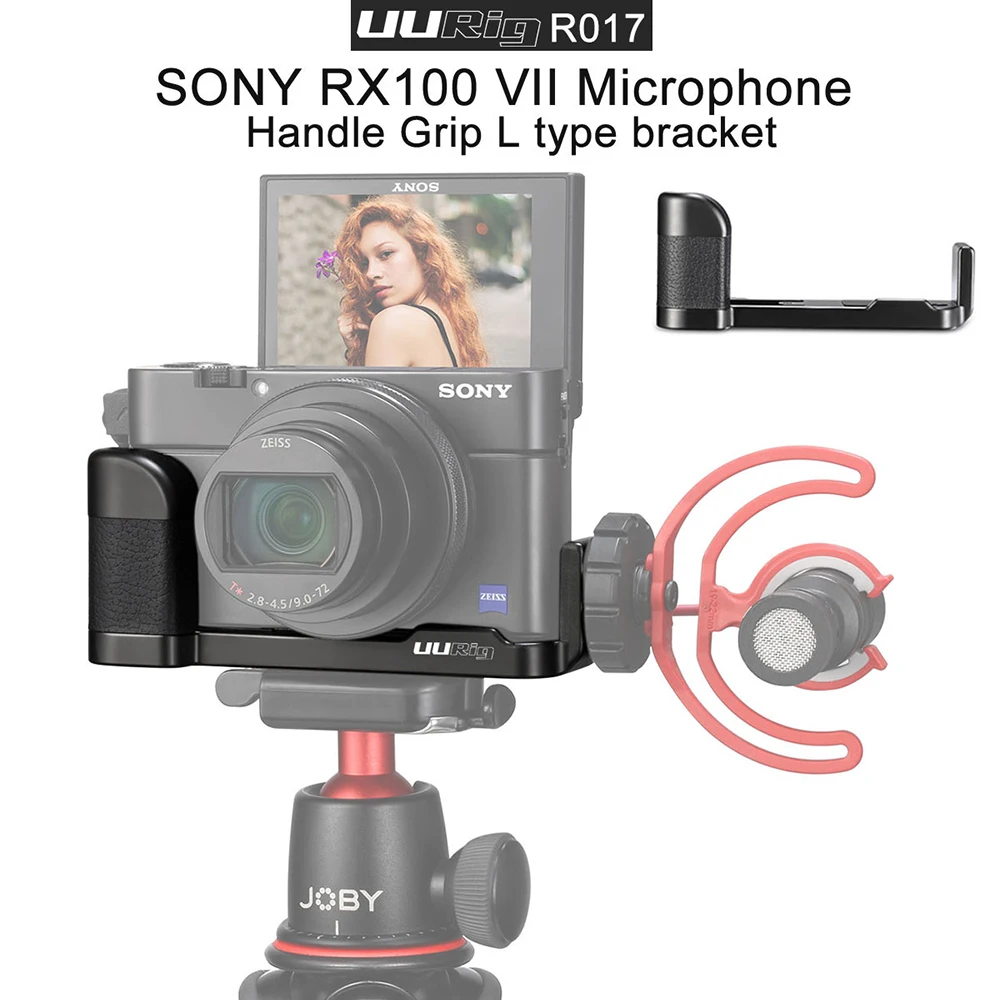 UURig R017 Vlog Camera Держатель Микрофона Mic Stand Hand Grip L Plate W Cold Shoe Mount for Sony RX100 VII M7 Accessories |