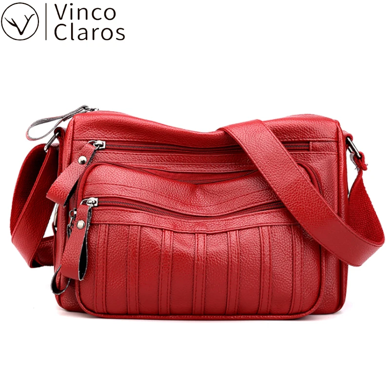 

Сумка-кроссбоди женская кожаная, с несколькими карманами