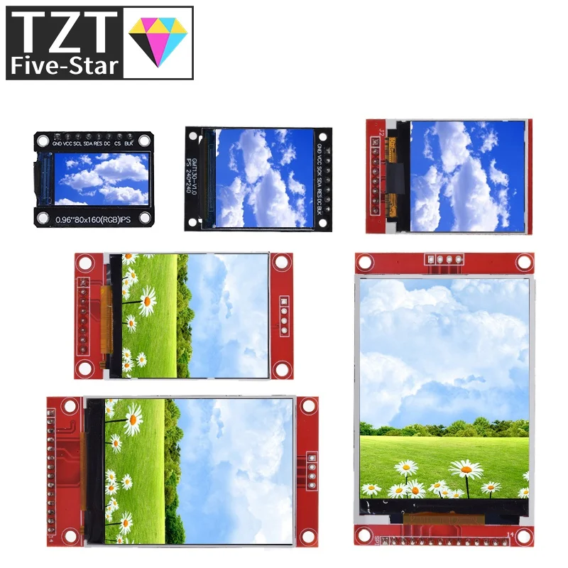 0.96/1.3/1.44/1.8/2.4/2.8/3.5 Inch TFT Color Screen LCD Display Module Not OLED Drive ST7735 ILI9341 Interface SPI for Arduino |