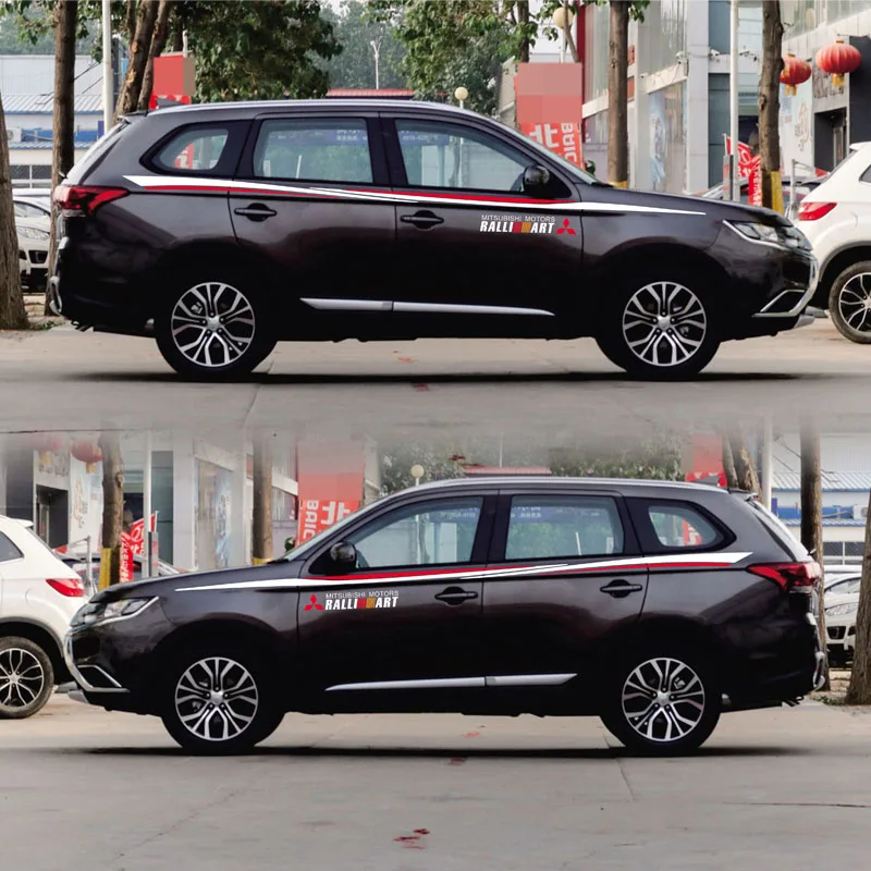 

Автомобильная наклейка для Mitsubishi Outlander EX Pajero Outlander Zinger Eclipse, Двусторонняя наклейка на корпус, спортивные автомобильные наклейки