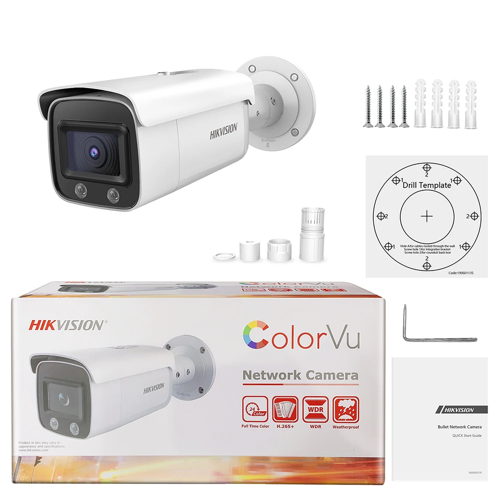 Hikvision Original 4K 8MP IP Camera DS-2CD2T86G2-ISU/SL DarkFighter AcuSense Bullet IP67 60M Smart H.265+ SD Slot Audio Alarm |