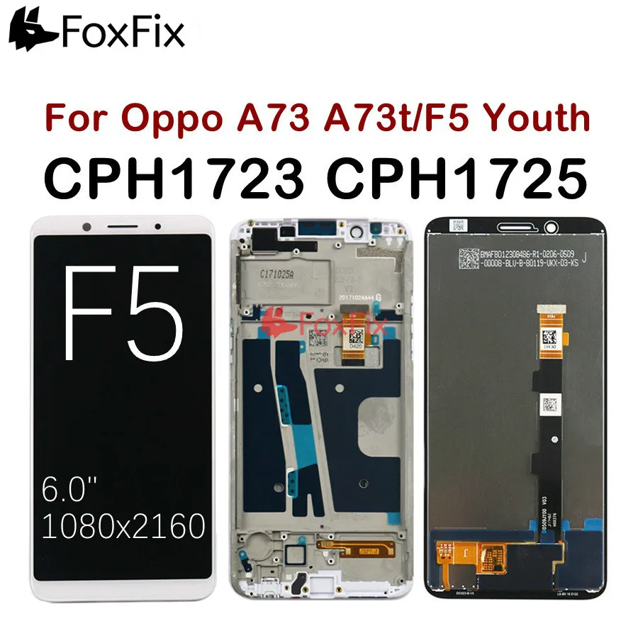 Для 6 0 &quotOppo F5 ЖК дисплей Дисплей кодирующий преобразователь сенсорного экрана в