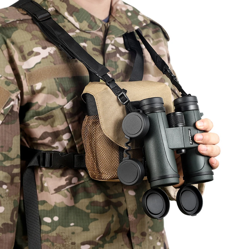 universal portable binoculars backpack with strap durable binoculars camera storage bag chest pack for outdoor hiking hunting ba free global shipping