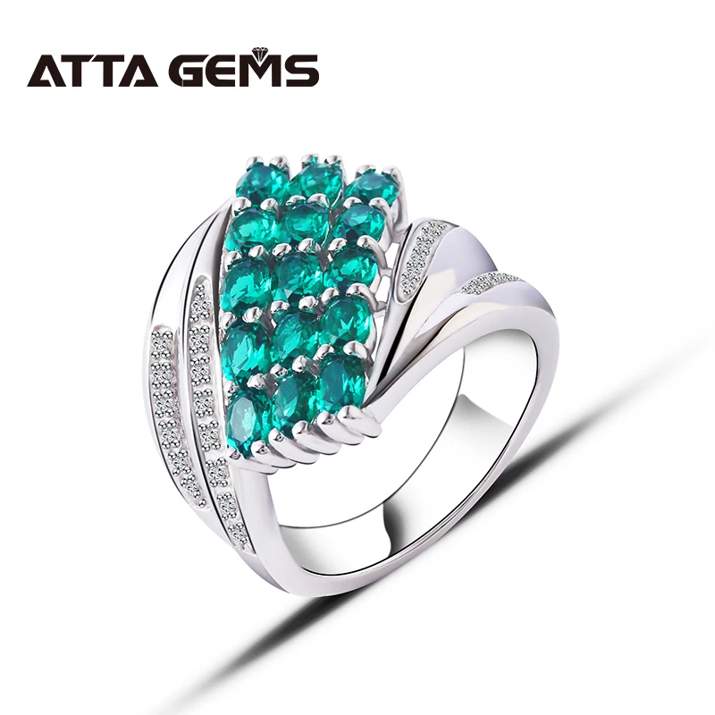 Кольцо унисекс из серебра с изумрудом 3 карата|ring oval|ring ringring sterling |