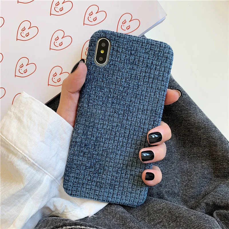 IPWSOO вельветовый тканевый чехол с текстурой для iPhone 11 Pro Max X XS XR 6 6s 7 8 Plus теплый