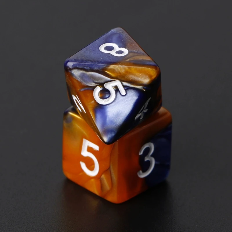 

7 шт./компл. акриловые полигедрические игральные кости для TRPG настольной игры D4-D20 T8NC