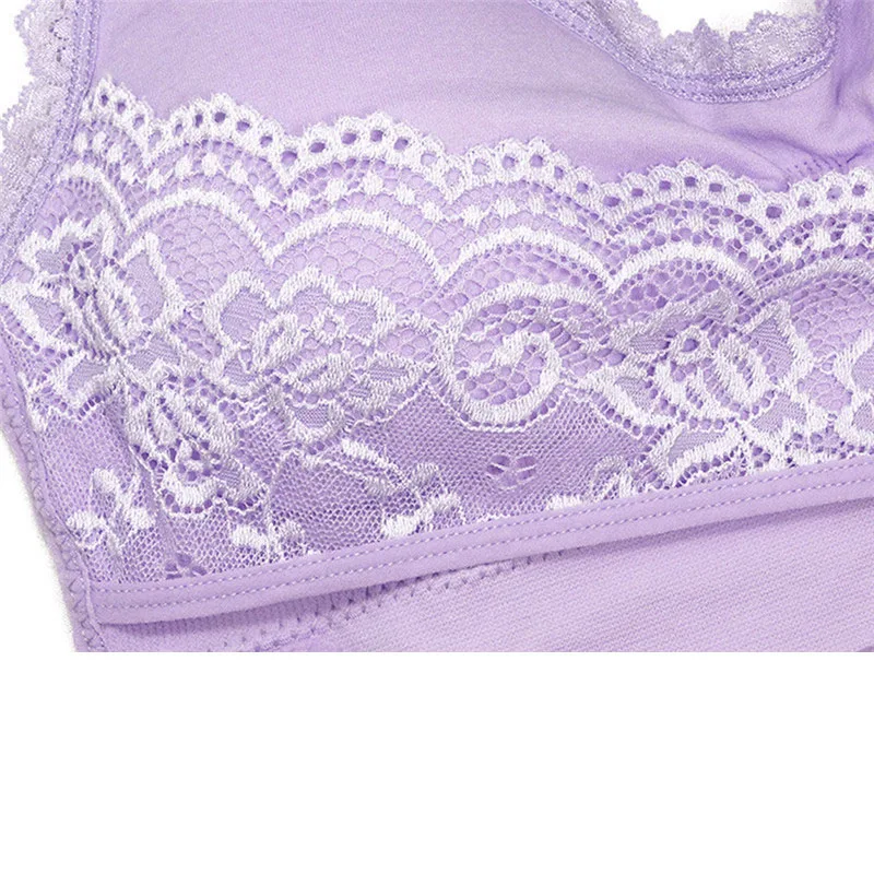 

Women Seamless Bra Push Up Vest Bra Female Underwear Soft Comfortable Wirefree Sleep Lace Bra