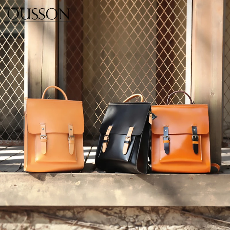 

OUSSON Multi-Function Large Capacity Backpack Women Backpack Leather Backpacks Softback Bags Brand Name Bag Preppy Style Bag