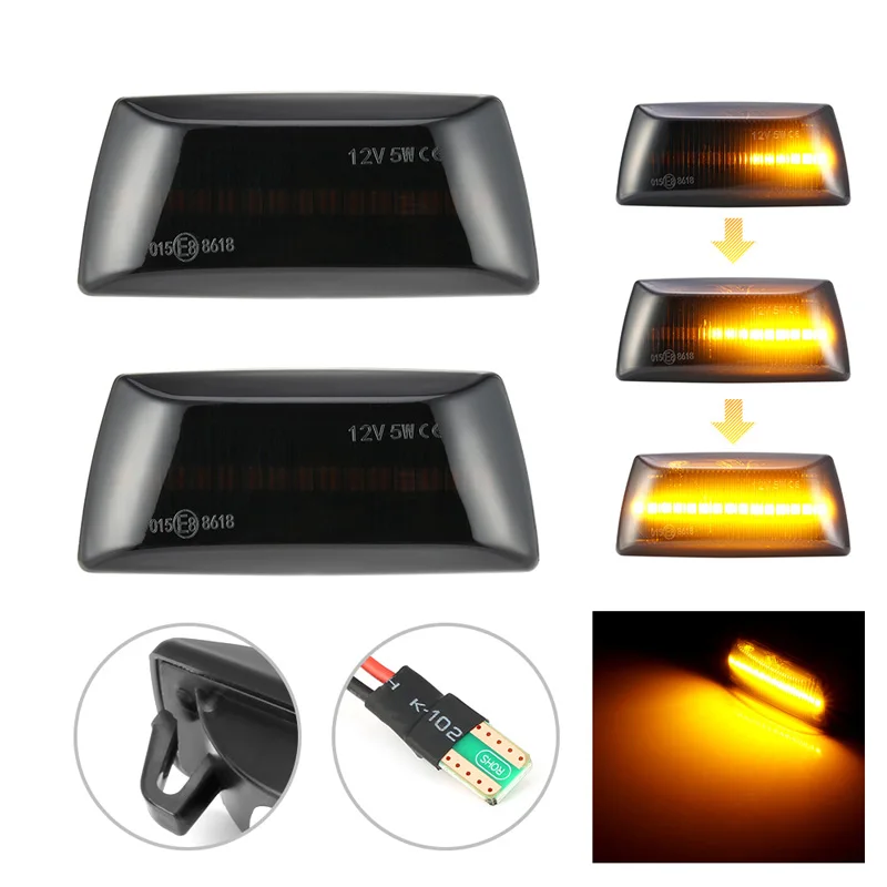2 шт. Динамический светодиодный авто боковые габаритные огни ретранслятор