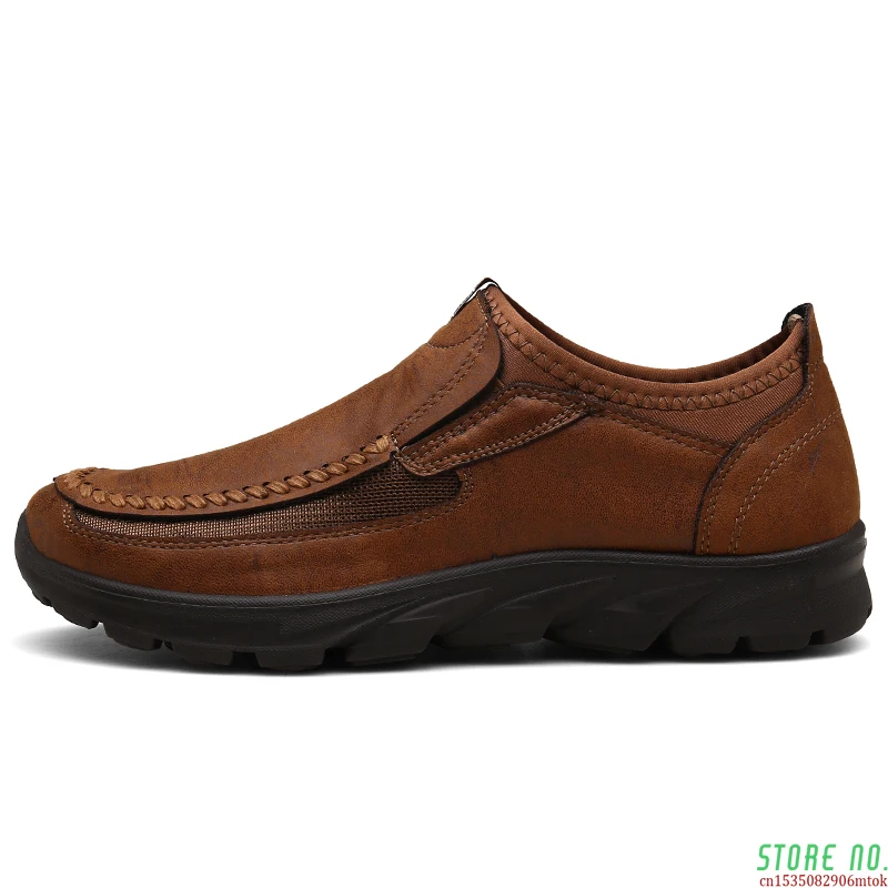 

Мужские повседневные кожаные туфли, коричневые брендовые Мокасины, дышащие слипоны, обувь для вождения, модель 39-48, 2020