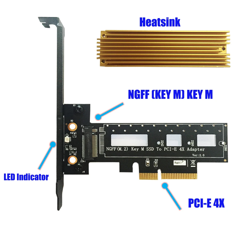 m 2 ngff pcie ssd на pcie x4 1 поворот 4 pci express m 2 pcie nvme 224222602280 пла