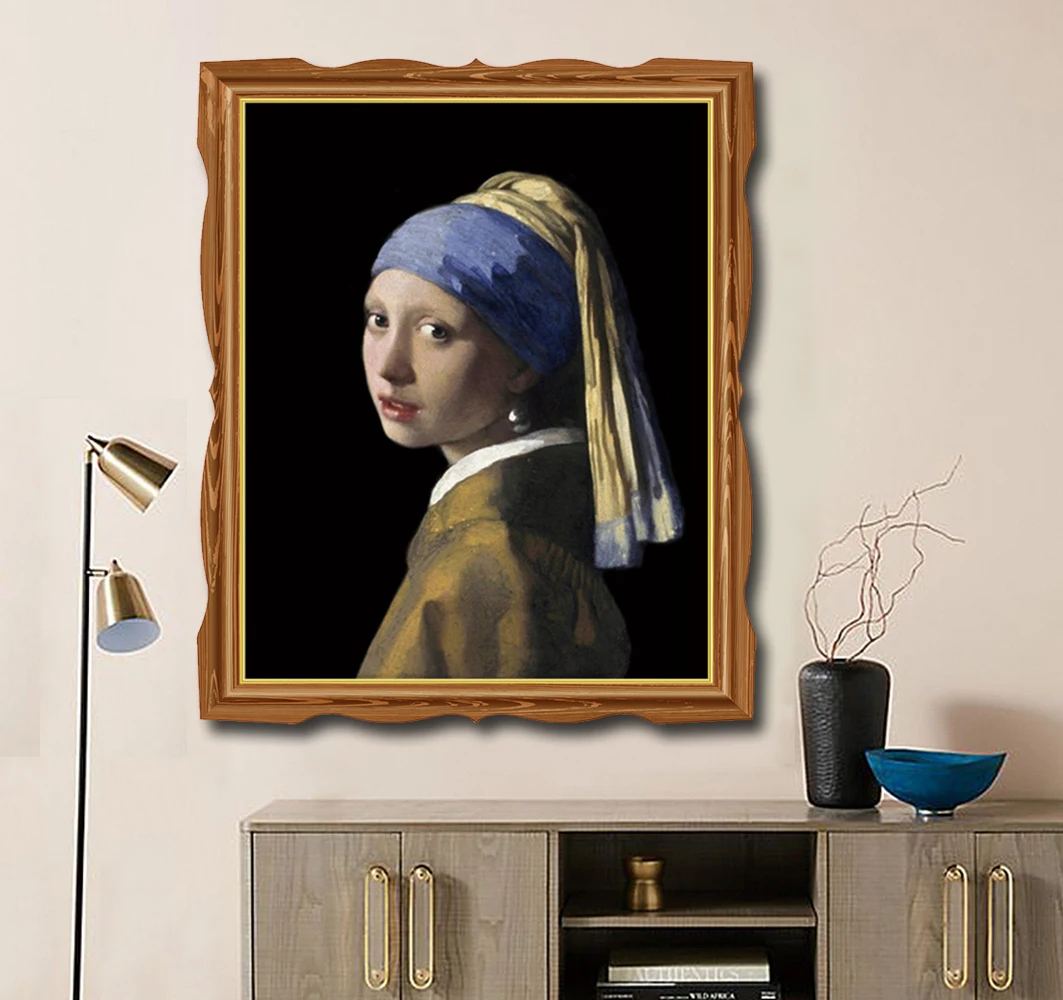 Девушка с жемчужным постером печатает художественный холст живопись