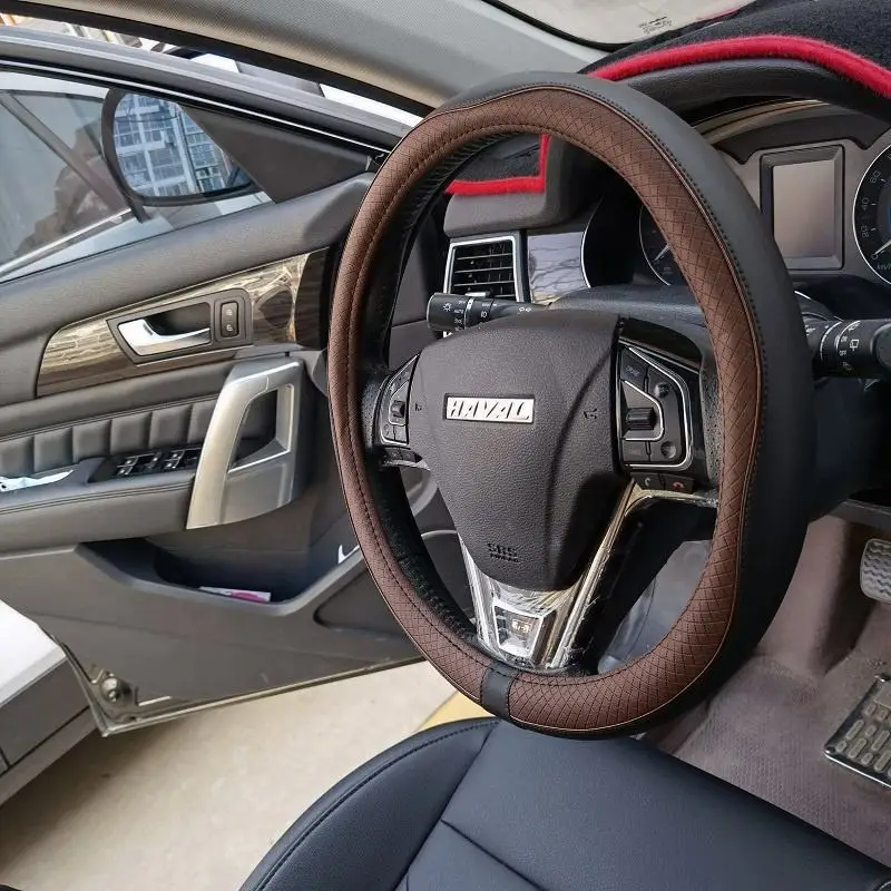 

Non-slip new design 38cm leather car steering wheel cover