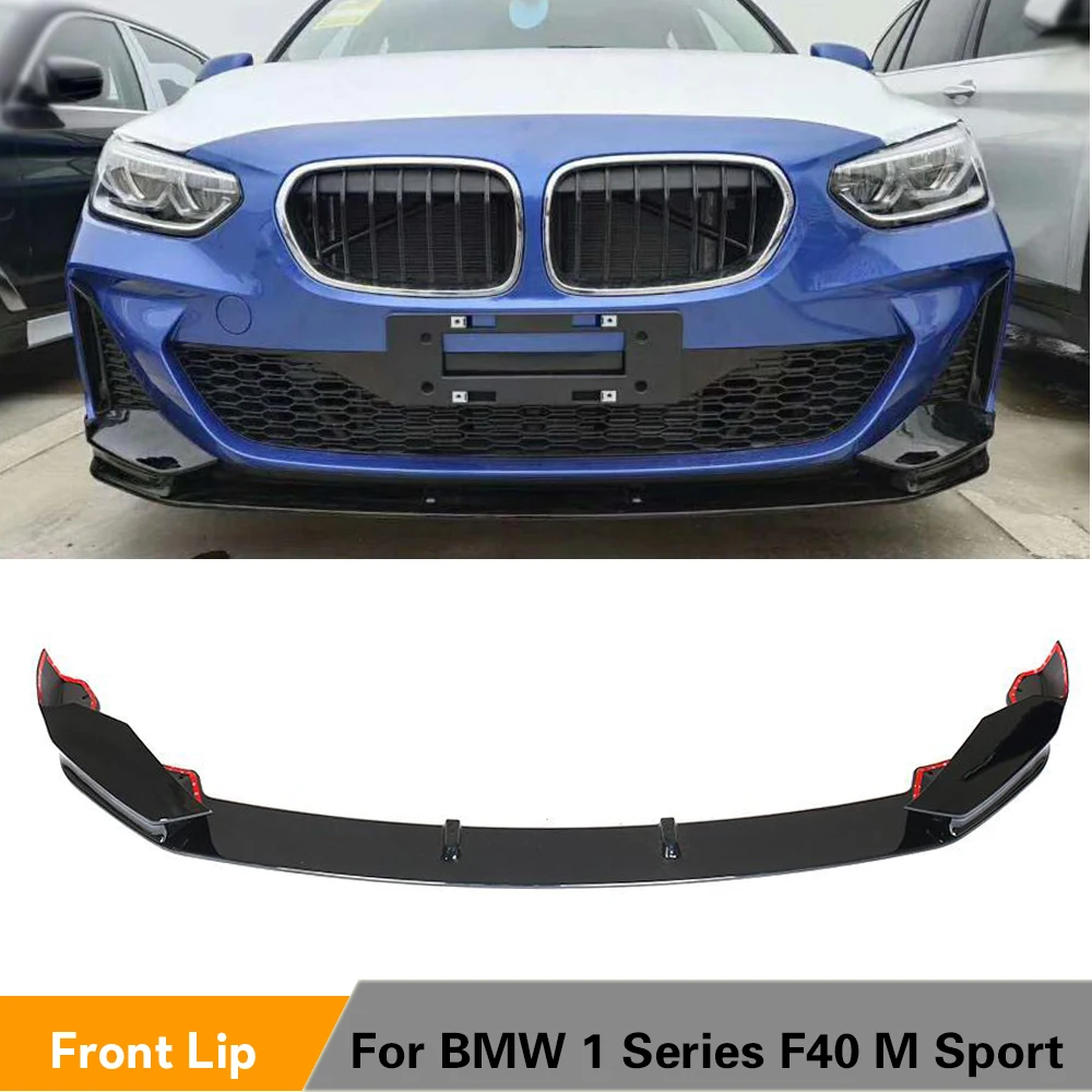 Для BMW 1 Series M 118i 120i F40 Sport 2019 2020 PP глянцевый черный передний бампер спойлер
