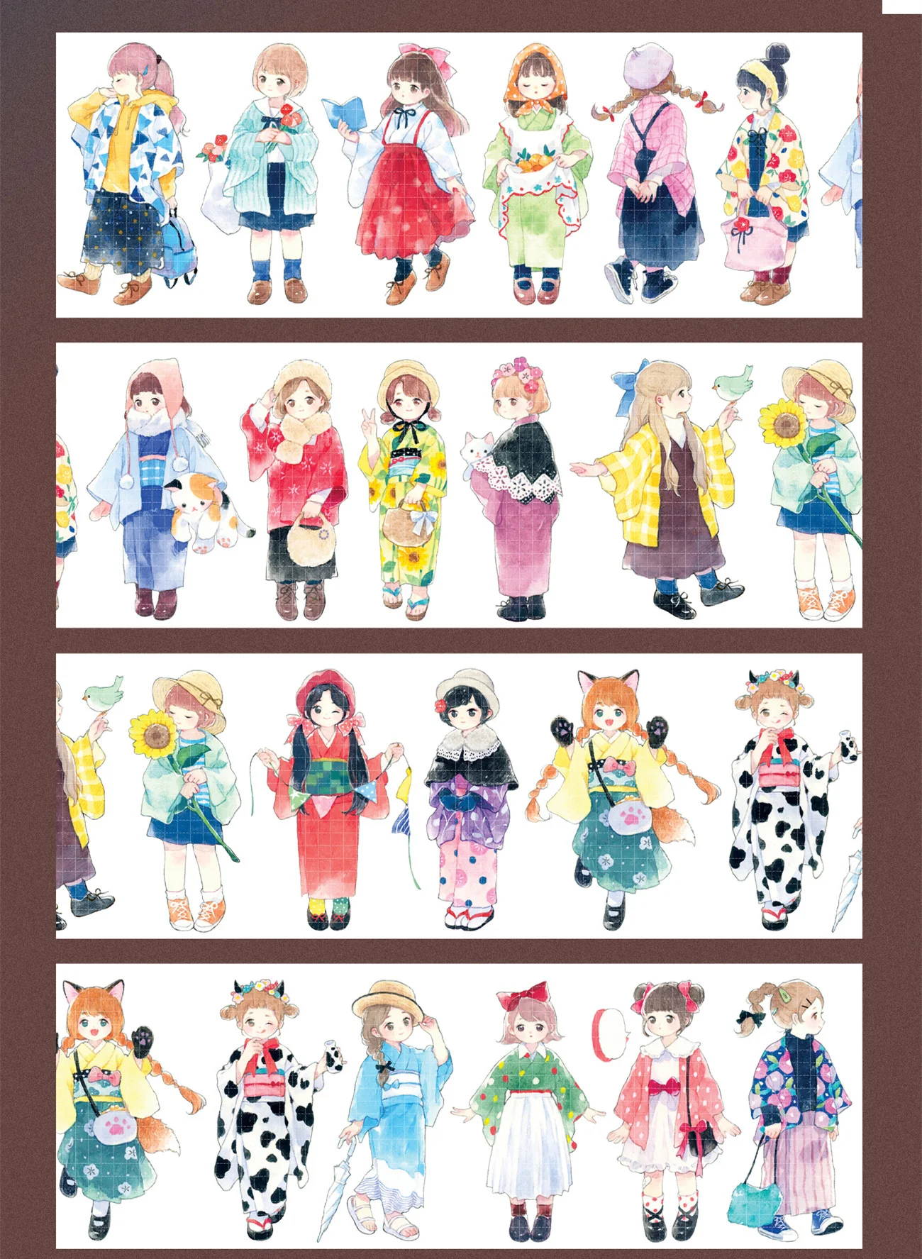 

1 петля васи лента Kawaii Girls Paper Pet 76 см школьные принадлежности