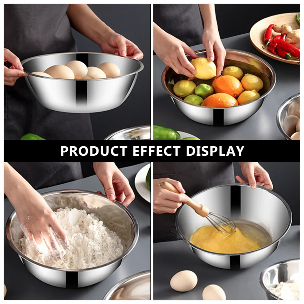 

2PCS Stainless Steel Vegetables Soup Basin Household Kitchen Cooking Basin