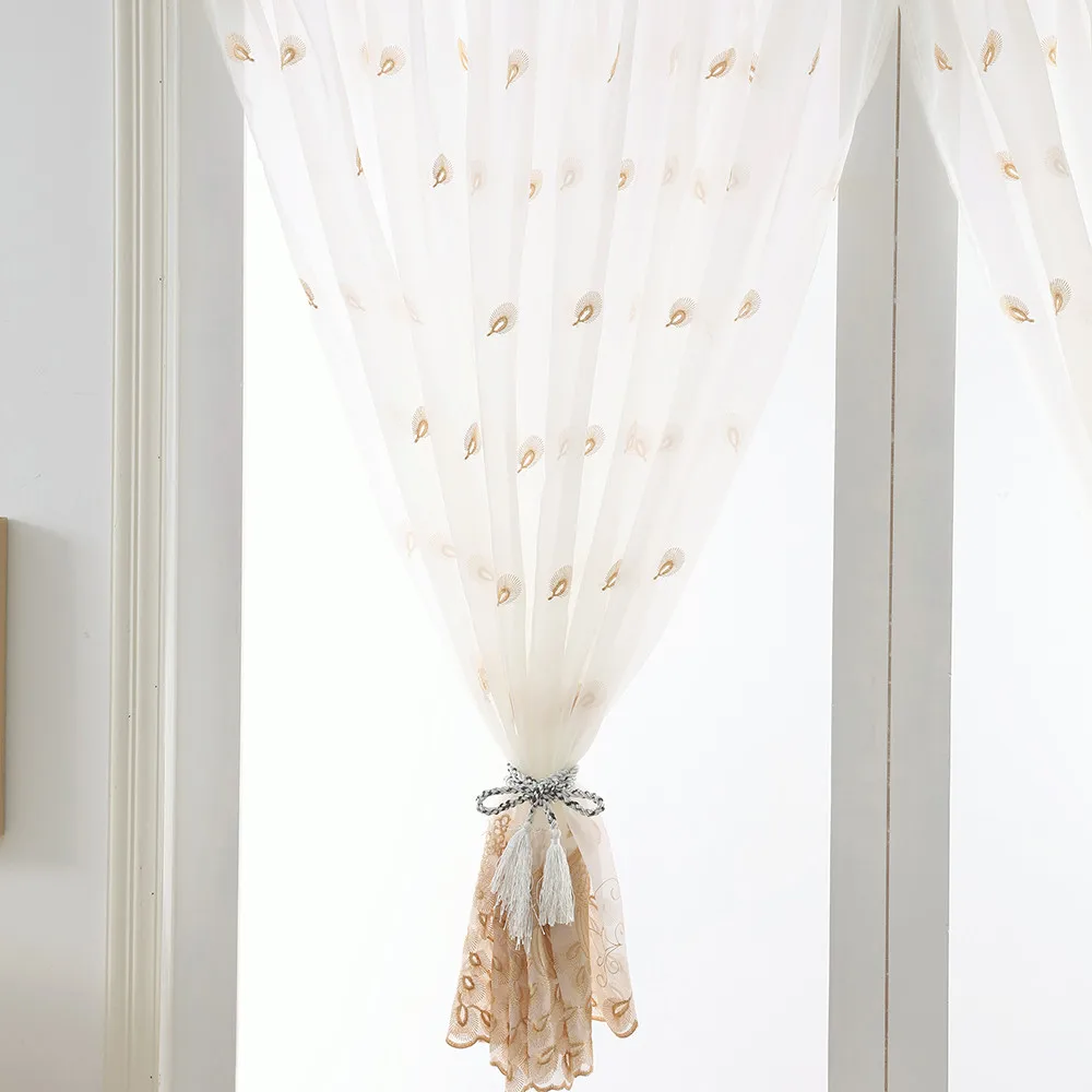 1 панель павлин Цветочный Тюль прозрачные Занавески для гостиной спальни кухни