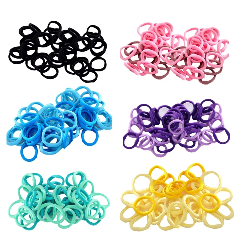 

50 Pcs/Set Sweet Girl Gradient Candy Color Seamless Connection of High Elastic Rubber Bands for Women Fashion Hair Accessories
