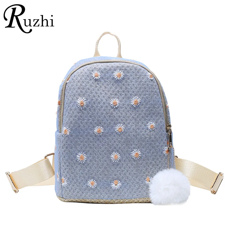 

Daisy Shoulders Bags Weave Mini Bagpack 2021 Spring Woman Backpack Sweet Girl School Bags Designer Ladies Bag New Arrivals Bags