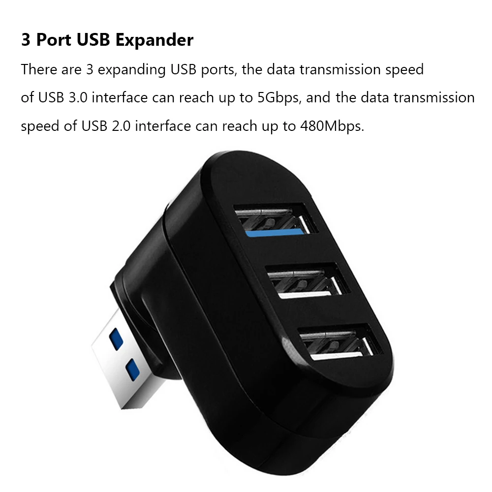 3 порта мини USB 0 концентратор вращающийся высокоскоростной разветвитель
