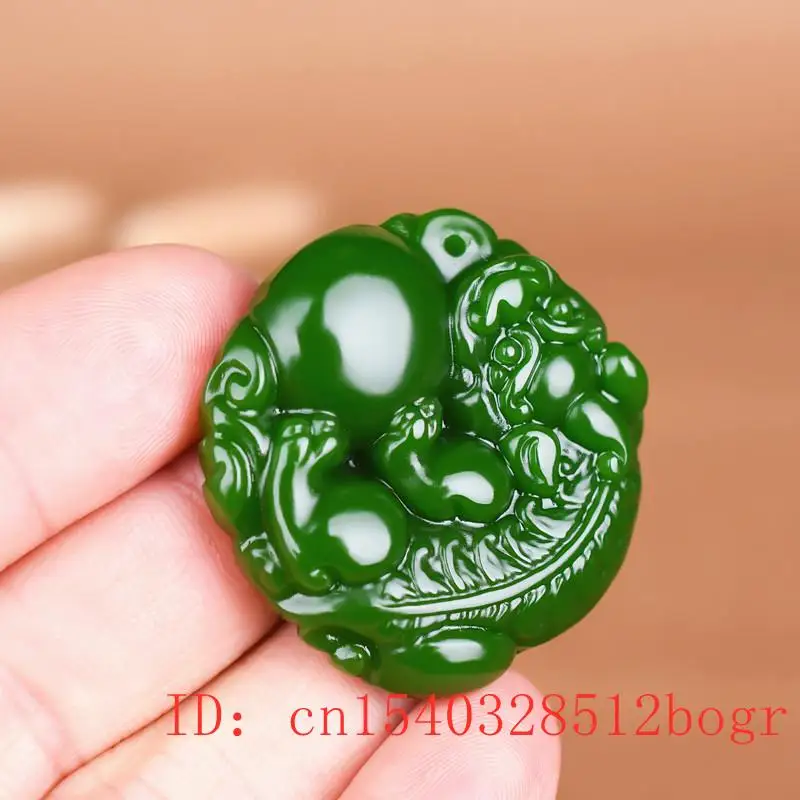 Green Jade Pixiu Pendant for Women Fashion Carved Chinese Necklace Natural Jadeite Gifts Men Jewelry Amulet Charm | Украшения и