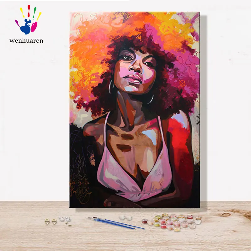 Paint by numbes художественная живопись по номерам женщины национального стиля индивидуальность характеристика быть riotous с цветом ручной работы подарок - Цвет: 5657