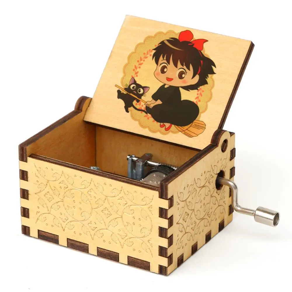 Музыкальная шкатулка с резьбой под старину деревянная музыкальная ручным