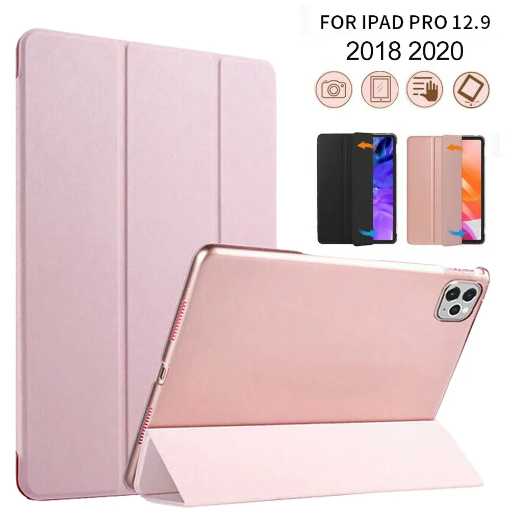 Тонкий флип чехол из искусственной кожи для iPad Pro 12 9 2020 4 го поколения с магнитной