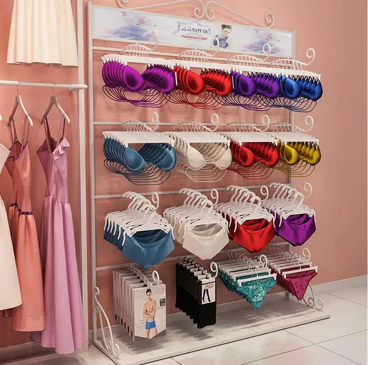 

Gold display rack, supermarket shelf, high-end combination bra rack, wall underwear, multi-layer socks rack