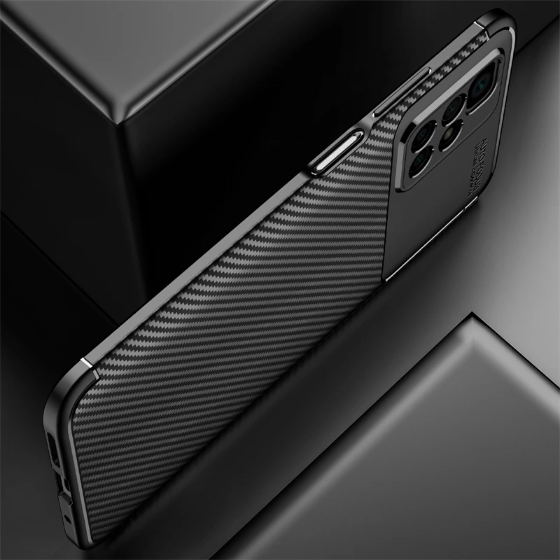 for xiaomi poco m4 pro 5g case bumper full cover silicone carbon fiber cover for xiaomi poco m4 pro 5g case for poco m4 pro 5g free global shipping