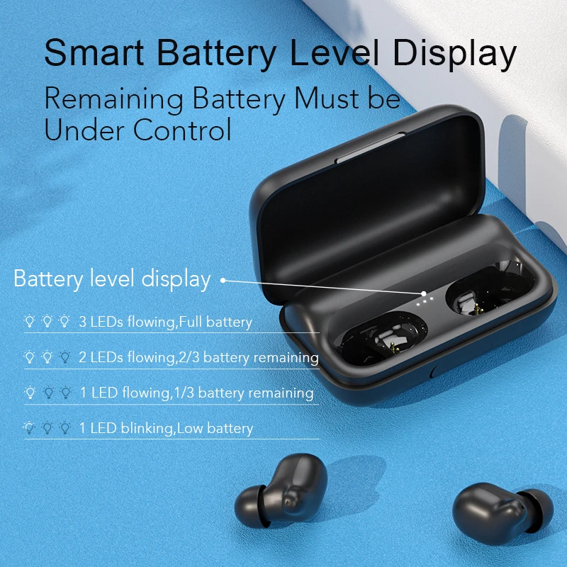 

Haylou T15 true wireless bluetooth headset TWS earplug master-slave switch in-ear stereo headset with large capacity charging bo